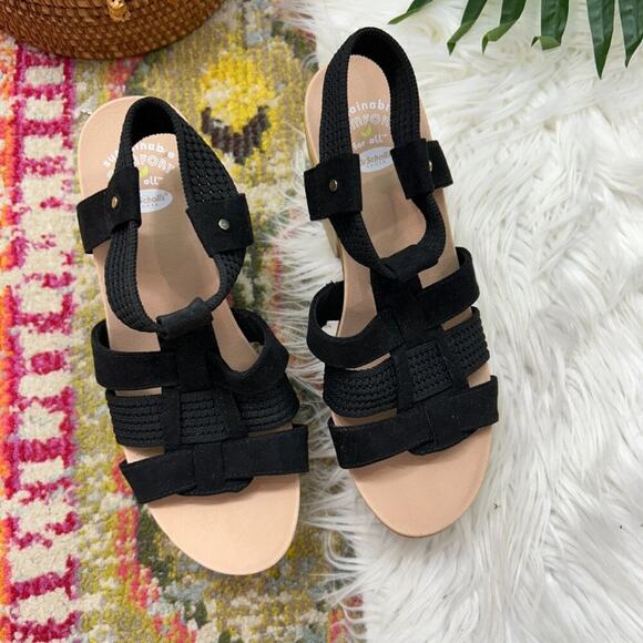 Dr. Scholl's Neutral Black Chunky Platform Heeled Blossom Sandal 7.5 - Picture 2 of 11